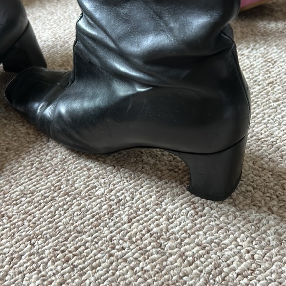Vintage leather Enrico Antinori square toe square heel calf high boots 39.5 - Picture 4 of 9